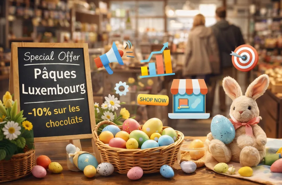 Idées Pâques pour commerces au Luxembourg (plan 10 jours)